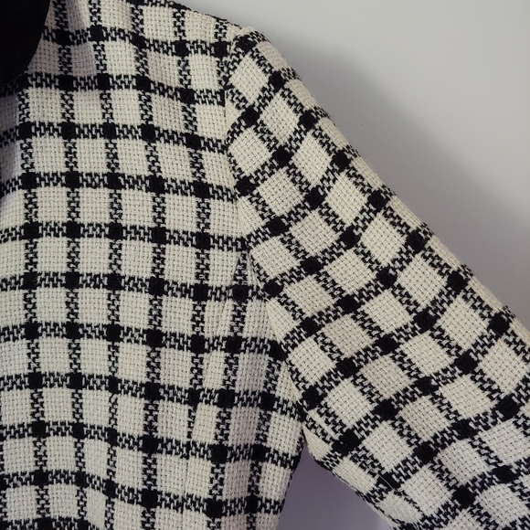 Oscar de la Renta Vintage Wool Checked Jacket Size US 6 - Picture 9 of 15